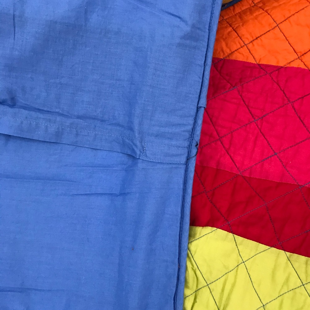 New Vermicelli Quilted 3 piece Geometric Patchwork Full-Q bed set - Picture 2 of 4